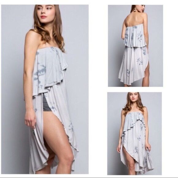 HAND-DIP Tunic w/ Asymmetrical Hem & Dye - Picture 9 of 15